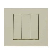 Вимикач 3-клавішний кремовий GRANO