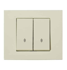 Вимикач прохідний 2-клавішний кремовий GRANO