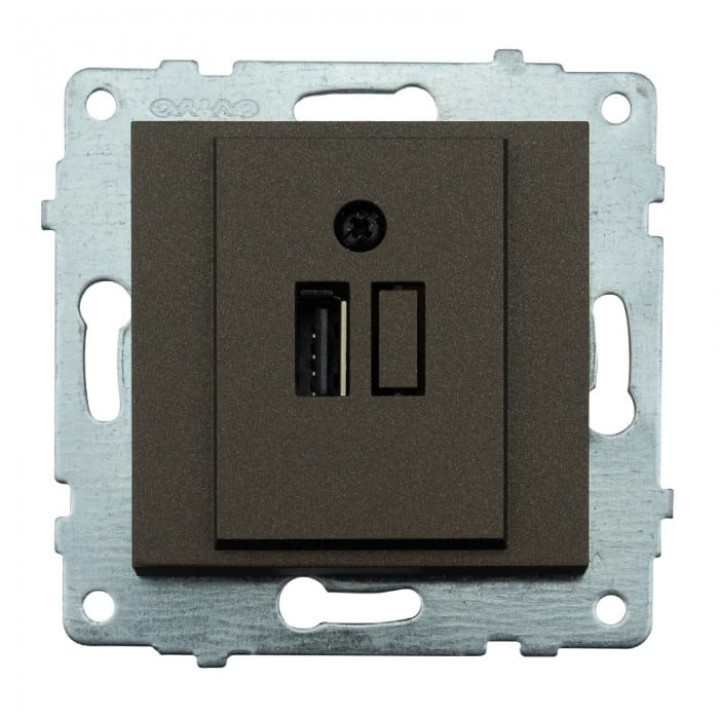 Механізм розетки USB з адаптером GRANO мока · OVIVO · 11553
