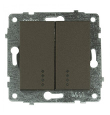 Механізм вимикача 2-клв. з підсвіткою GRANO мока