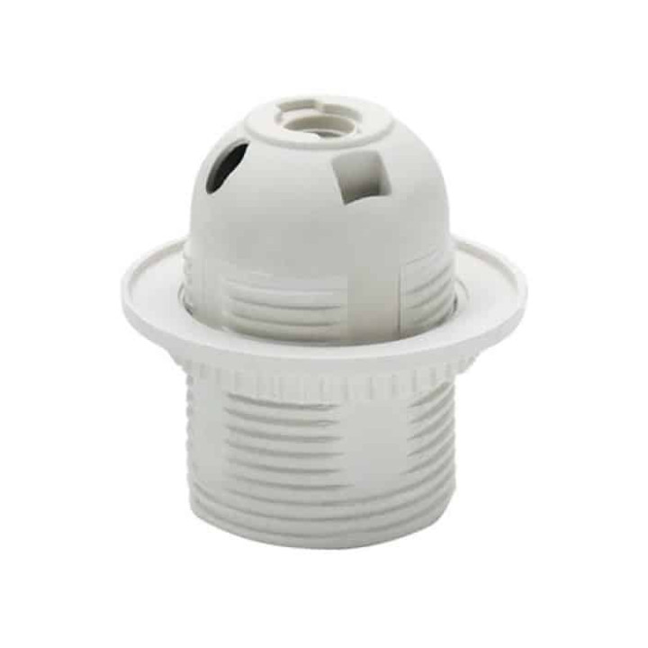 Патрон пластиковий з юбкою Е27 білий · HOROZ ELECTRIC · 8275