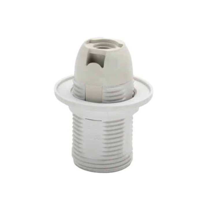 Патрон пластиковий з юбкою Е14 білий · HOROZ ELECTRIC · 8281