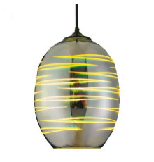 Світильник підвісний LASER Е27 3D-ефект овальний хром