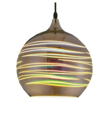 Світильник підвісний LASER Е27 3D-ефект круглий хром