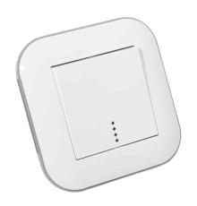 Вимикач 1-клавішний з підсвіткою LOFT білий+сірий