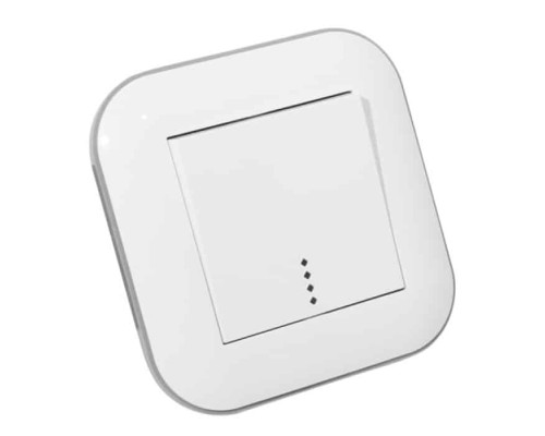 Вимикач 1-клавішний з підсвіткою LOFT білий+сірий