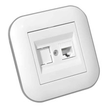Розетка комп'ютерна (CAT6) LOFT білий+сірий · OVIVO · 11805