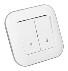 Вимикач прохідний 2-клавішний LOFT білий+сірий