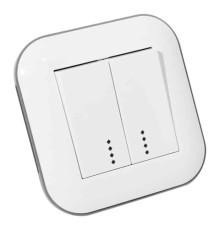 Вимикач 2-клавішний вимикач з підсвіткою LOFT білий+сірий