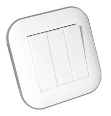 Вимикач 3-клавішний LOFT білий+сірий