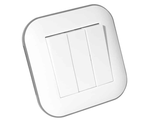 Вимикач 3-клавішний LOFT білий+сірий
