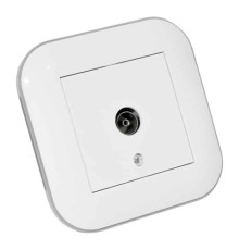 Розетка ТВ прохідна LOFT білий+сірий