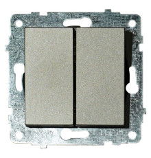 Механізм вимикача 2-клавішного GRANO антрацит