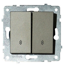 Механізм вимикача прохідний 2-клавішний GRANO антрацит