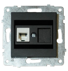 Механізм розетки комп'ютерної (CAT6) GRANO чорний