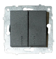 Механізм вимикача 2-клв. з підсвіткою GRANO чорний