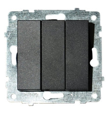 Механізм вимикача 3-клавішного GRANO чорний