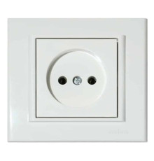 Розетка одинарна без заземлення біла MINA