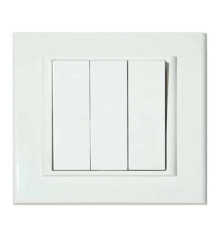 Вимикач 3-клавішний білий MINA