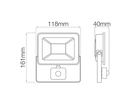 Прожектор світлодіодний з датчиком PARS/S-20 20W 6400K