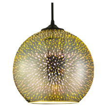 Світильник підвісний QUANTUM Е27 3D-ефект круглий хром