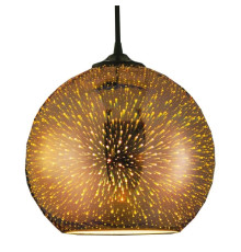 Світильник підвісний QUANTUM Е27 3D-ефект круглий мідь