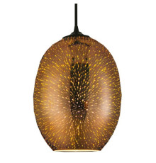 Світильник підвісний QUANTUM Е27 3D-ефект овальний мідь