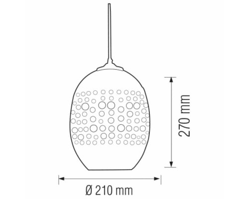 Світильник підвісний RADIAN Е27 3D-ефект овальний хром