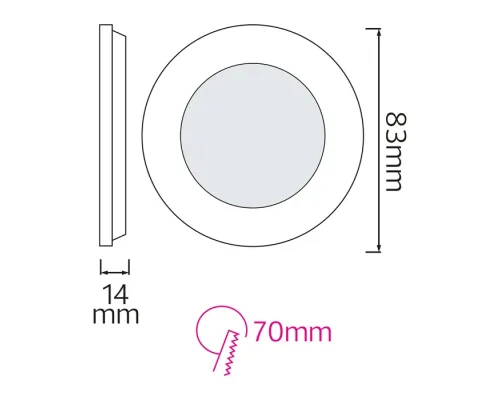 Світлодіодний світильник врізний Slim-3 3W 4200К