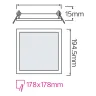 Світлодіодний світильник врізний Slim/Sq-15 15W 6400K · HOROZ ELECTRIC · 10256 — 2