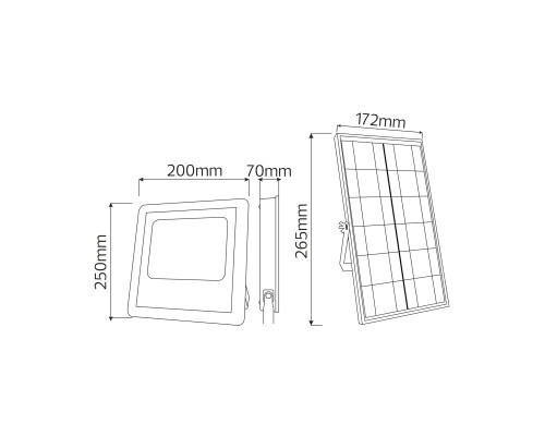 Прожектор світлодіодний з сонячною панеллю TIGER-40 40W 6400K