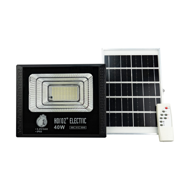Прожектор світлодіодний з сонячною панеллю TIGER-40 40W 6400K · HOROZ ELECTRIC · 8474