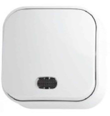 Вимикач 1-клавішний з підсвіткою білий EVA