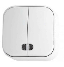 Вимикач 2-клавішний з підсвіткою білий EVA