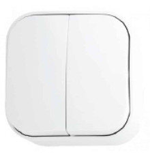 Вимикач 2-клавішний білий EVA