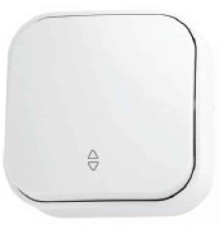 Вимикач прохідний 1-клавішний білий EVA