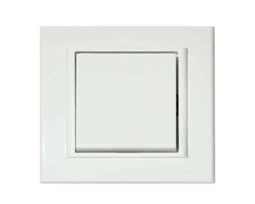 Вимикач 1-клавішний білий MINA