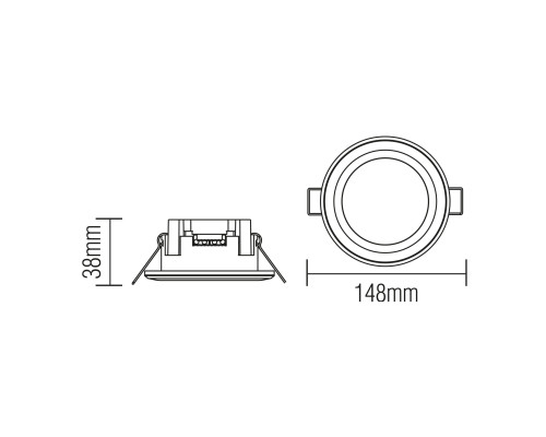 Світлодіодний світильник вбудований LED CARTER-12 12W 4200K чорний