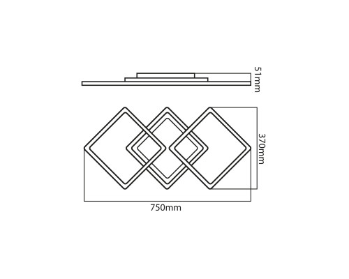 Світлодіодна люстра MONZA 40W 4000K хром