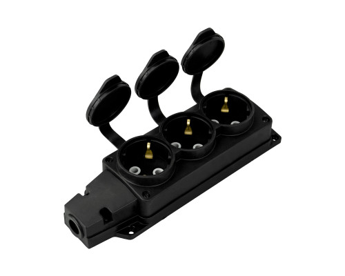 Колодка 3 гнізда з кришкою