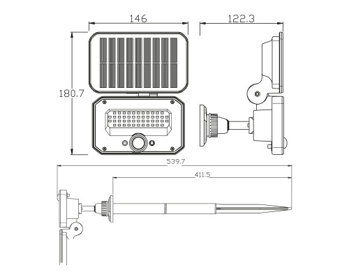 Прожектор світлодіодний на сонячній батареї SPARROW-16 10W 6400K