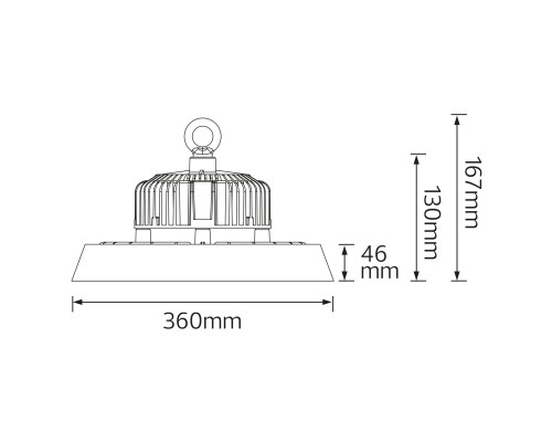 Світильник промисловий вологозахищений підвісний HERKUL-200