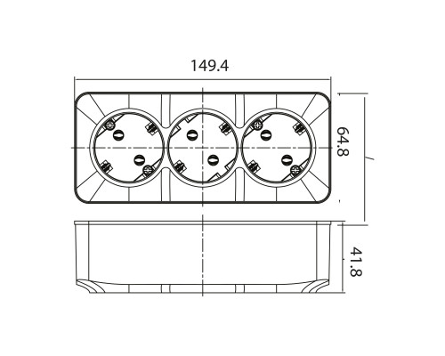 Розетка потрійна з заземленням біла POWER MAX-3E