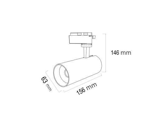 Світлодіодний світильник трековий BREMEN-20 20W чорний