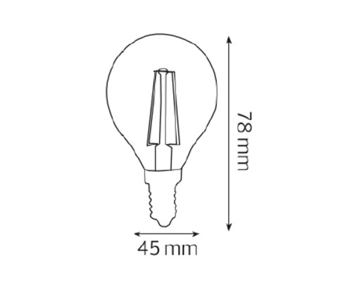 Світлодіодна лампа FILAMENT BALL-6 6W Е14 2700К