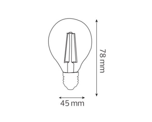 Світлодіодна лампа FILAMENT BALL-6 6W Е27 2700К
