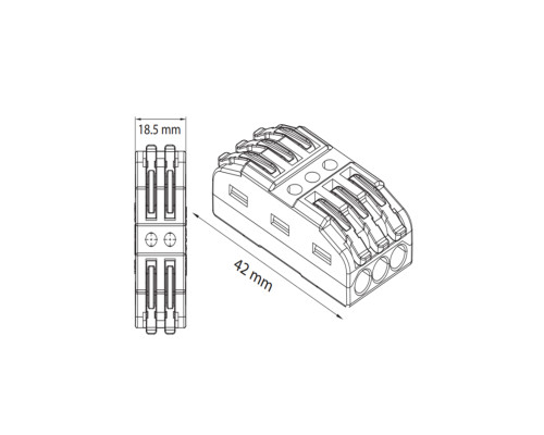 Клемник 3-х полюсний TERMINAL-3