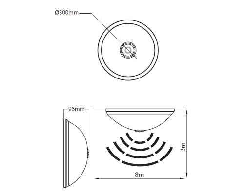 Світильник настінно-стельовий з датчиком руху