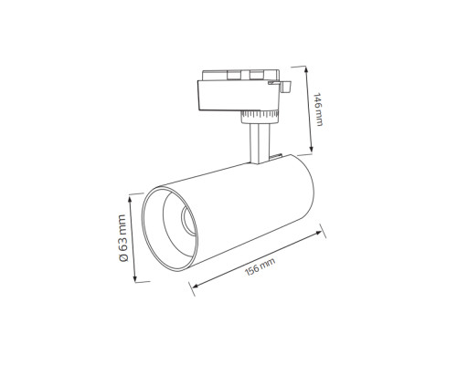Світлодіодний світильник трековий BREMEN-20 3CCT 20W чорний