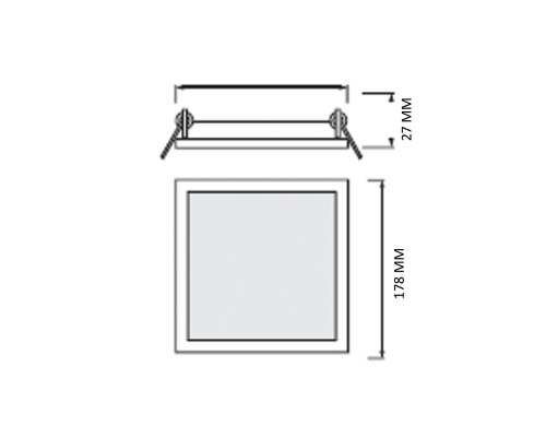 Світлодіодний світильник врізний ALEXIS/SQ-18 3CCT 18W